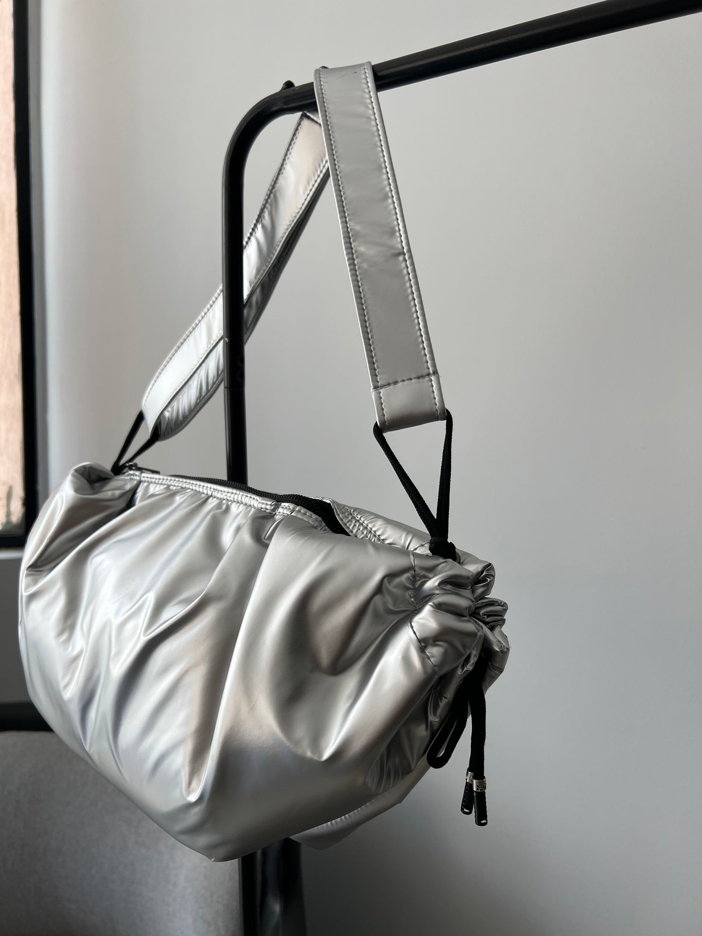 Medium String bag - Pop silver