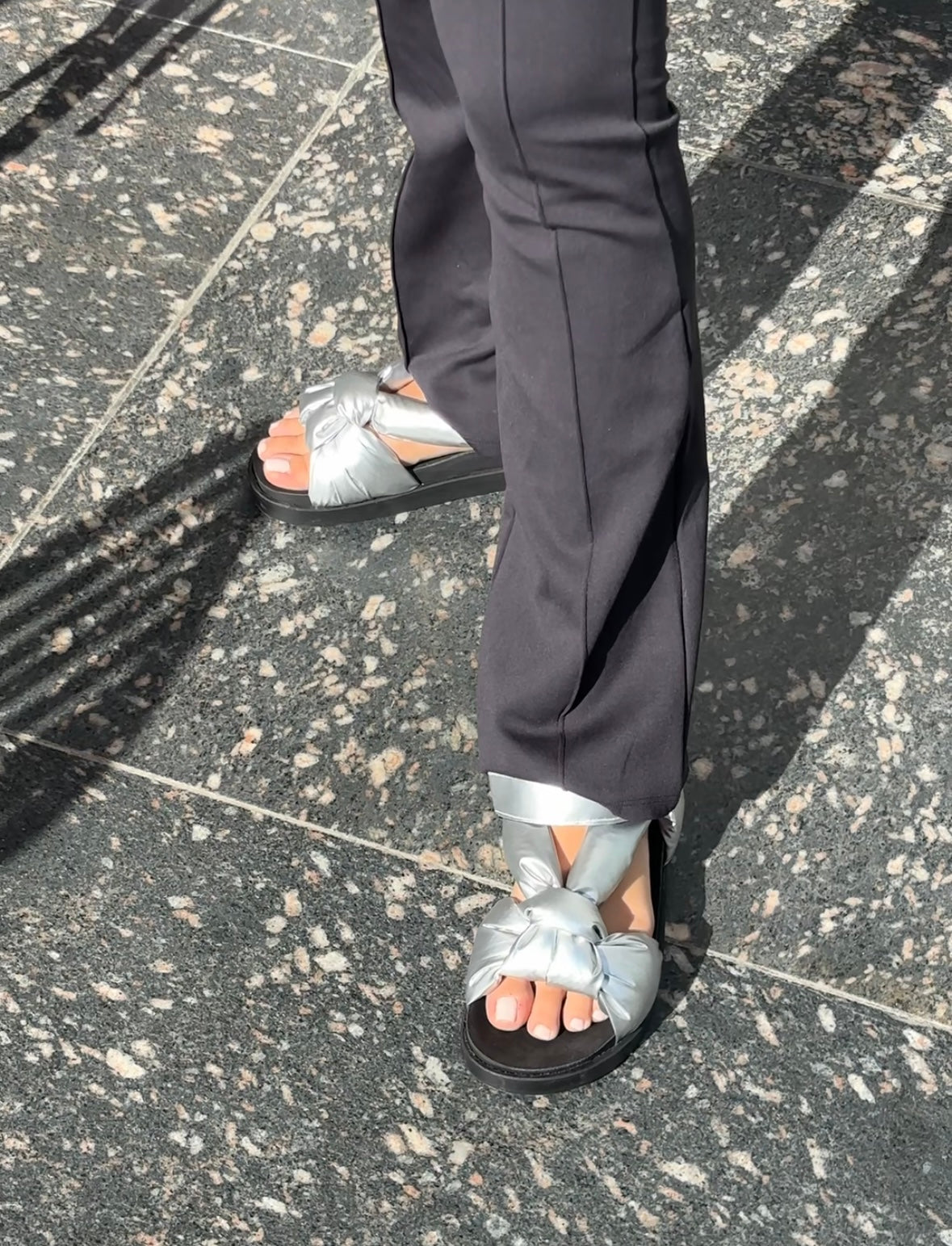 Puffed Sandals - Silver
