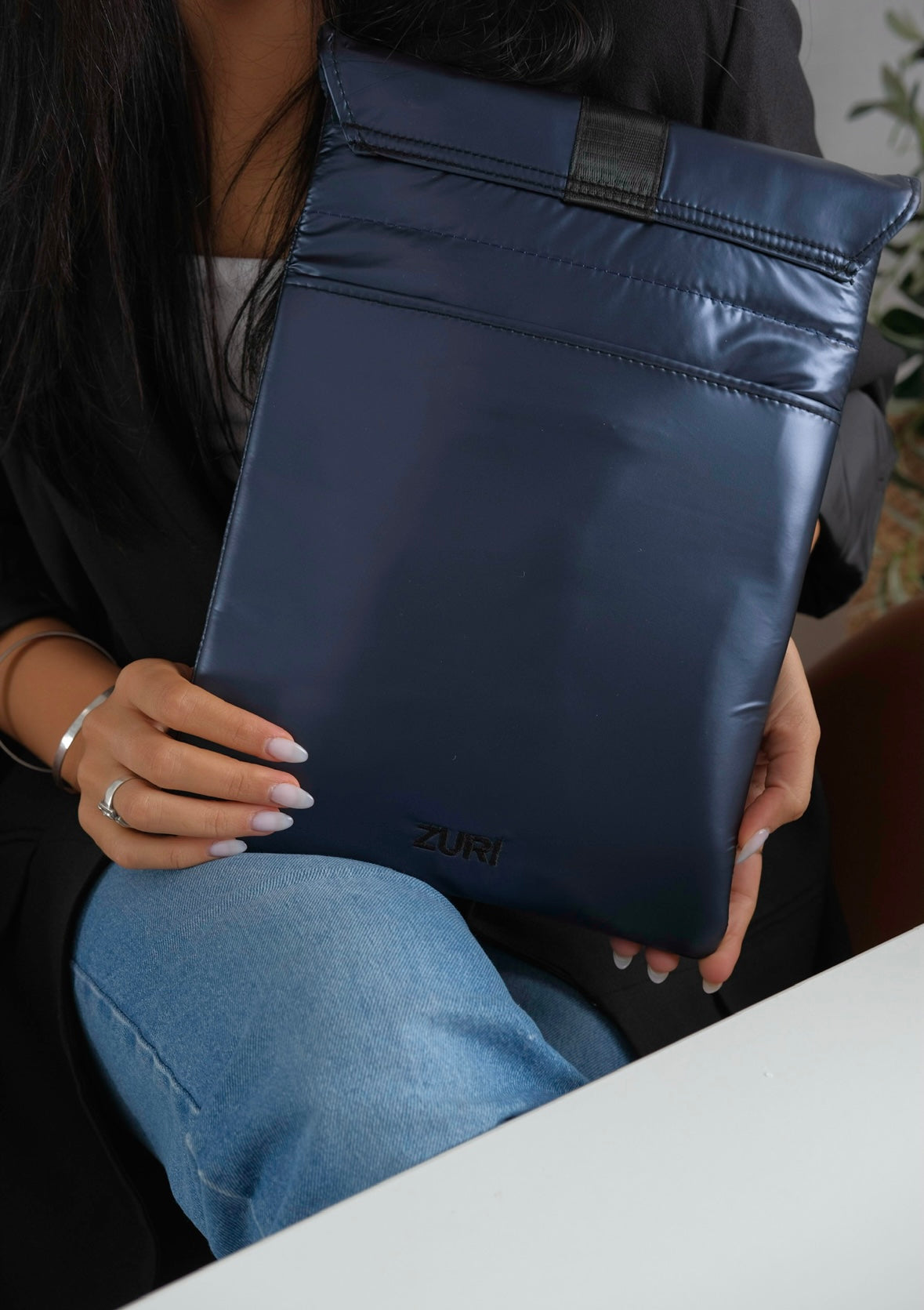 Laptop sleeve mini - Metallic Navy Blue