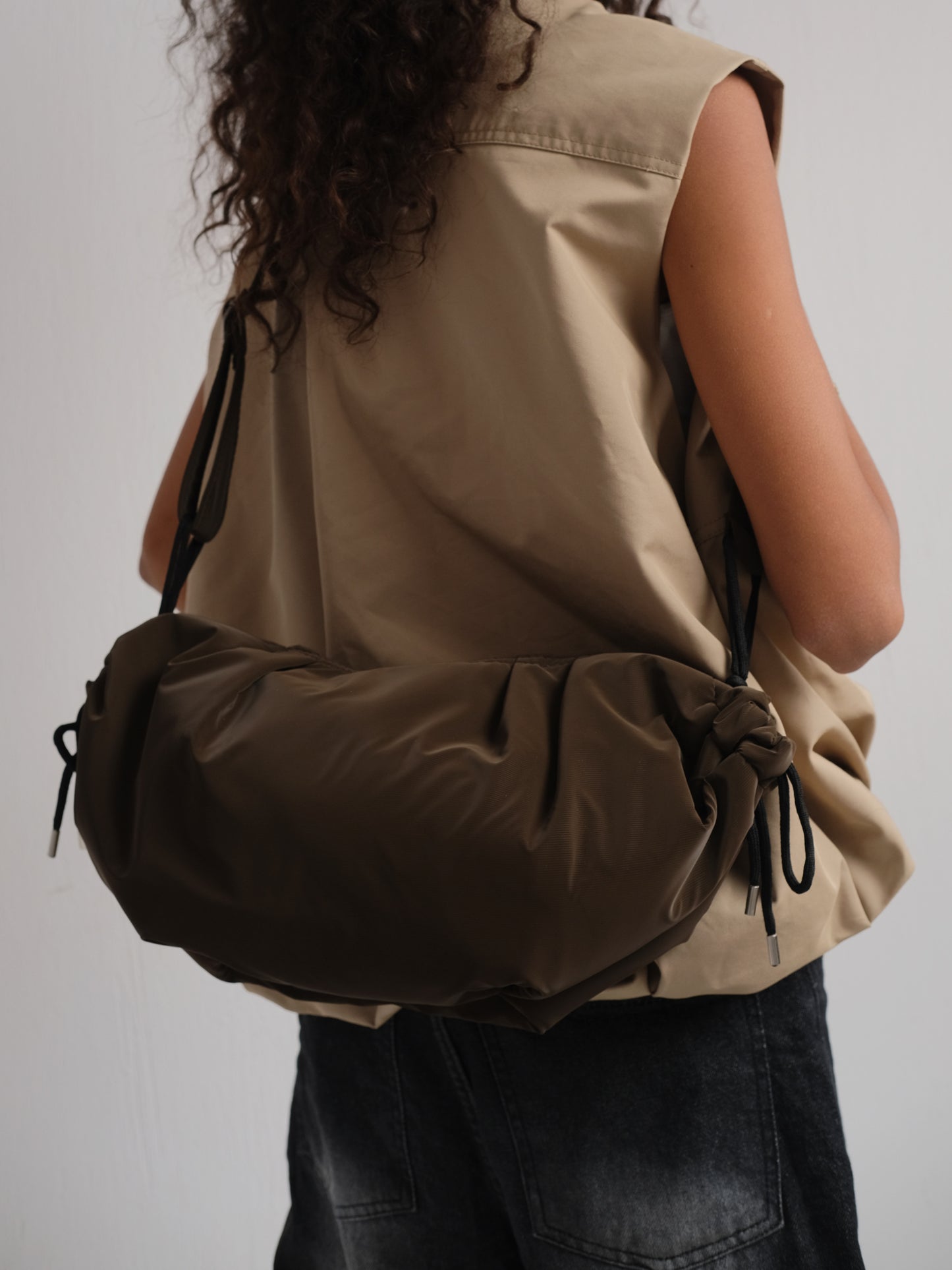 Medium String Bag - Brown