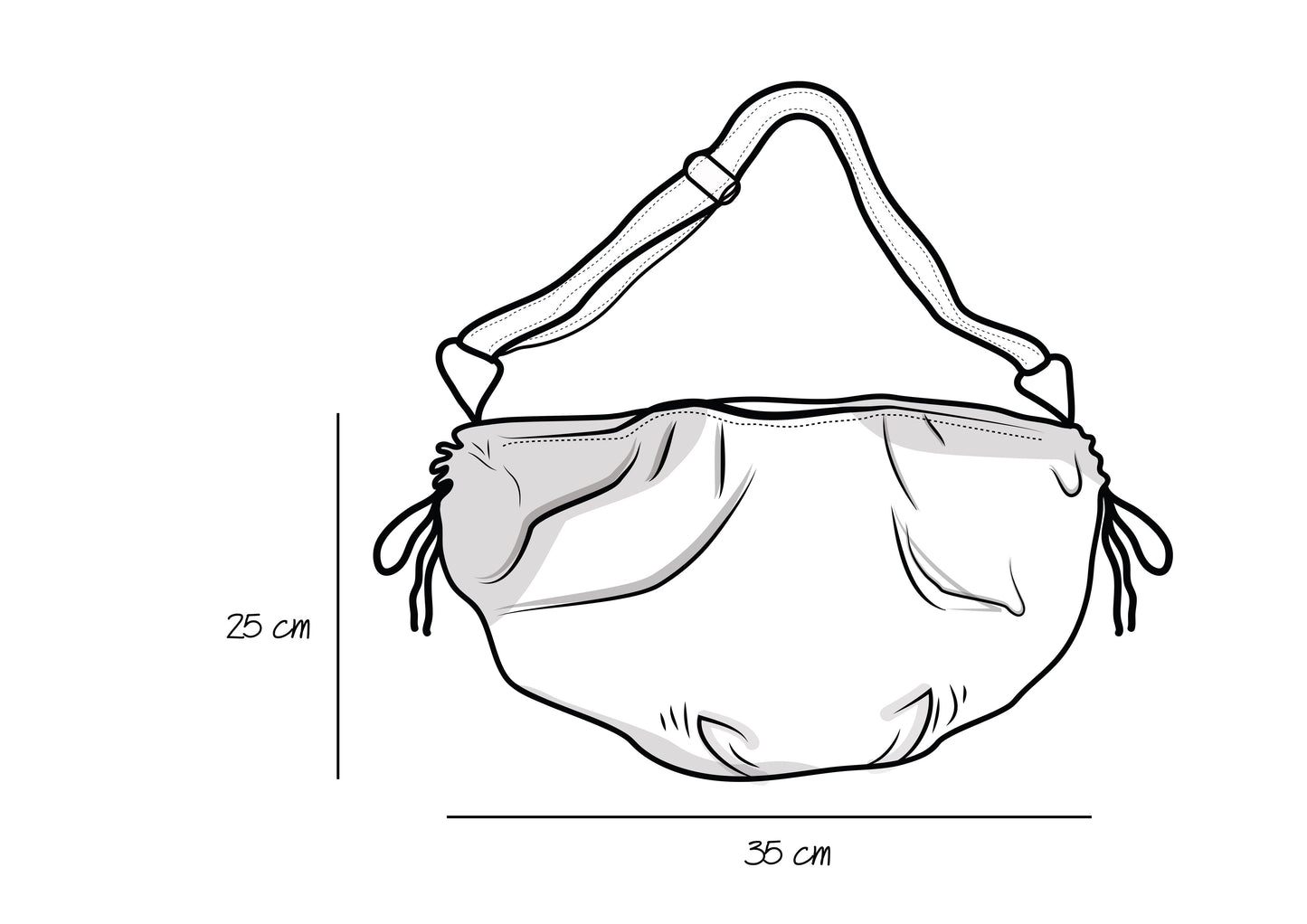 Medium String Bag - Dark Silver