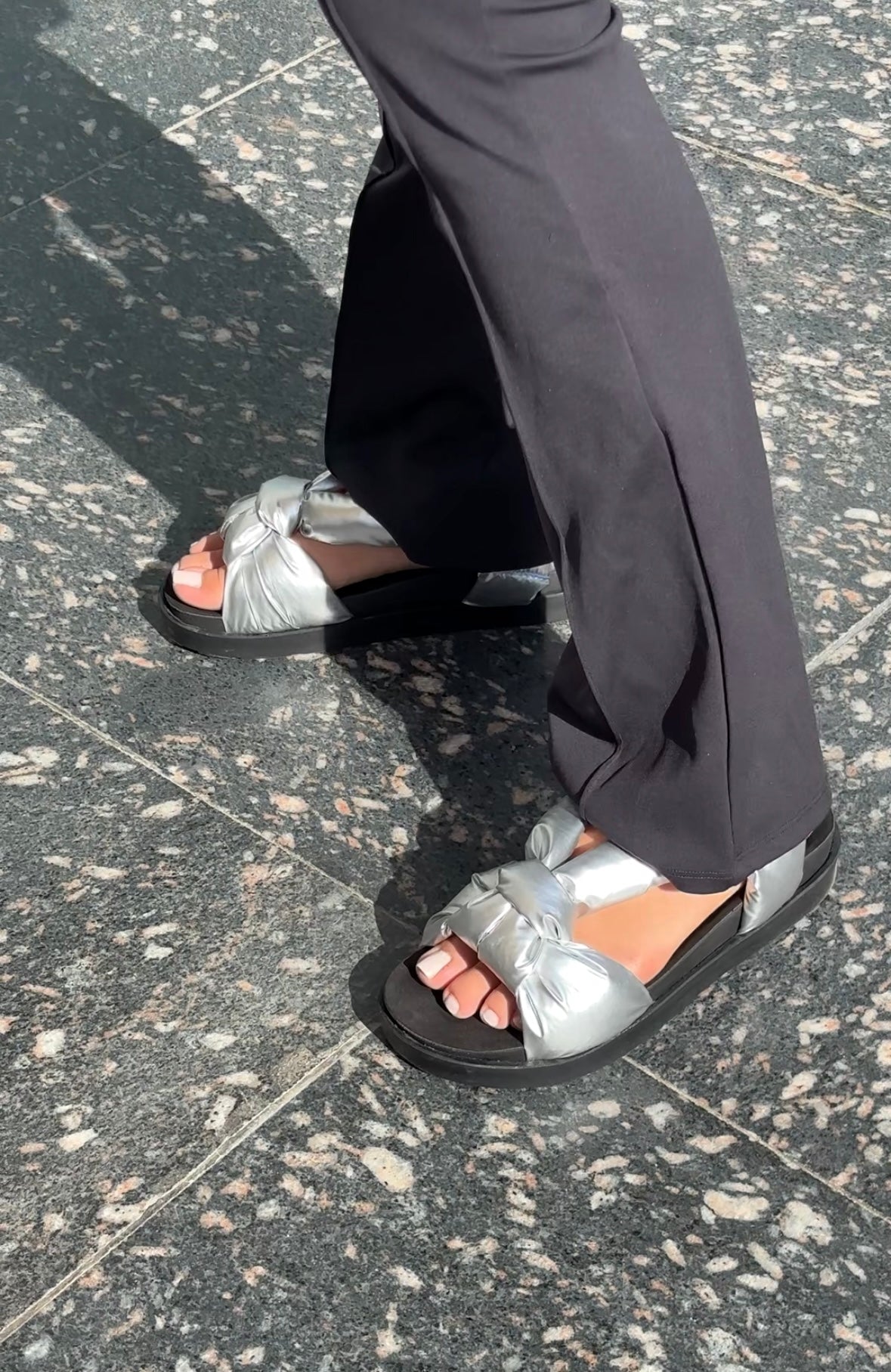 Puffed Sandals - Silver