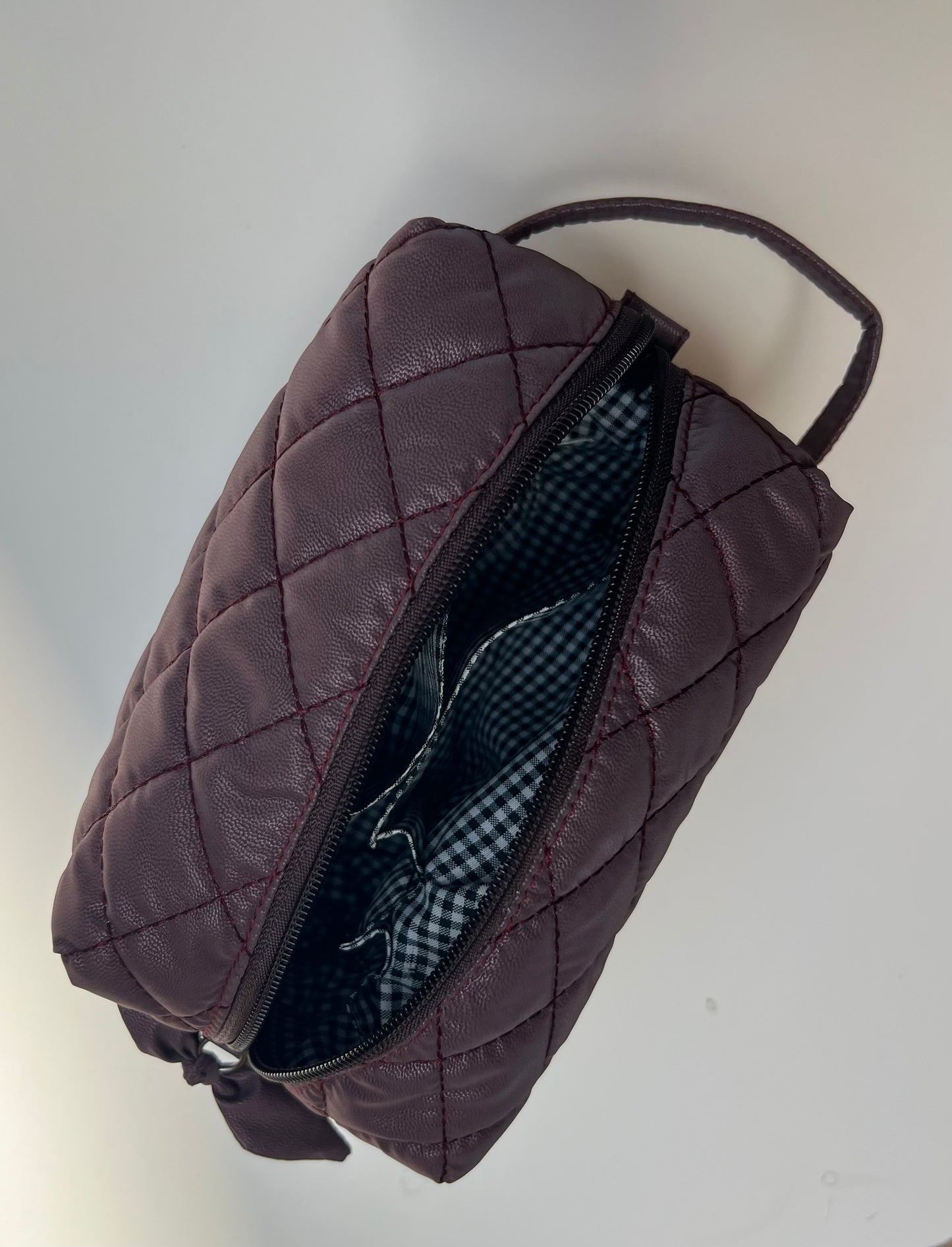 Box Makeup Pouch - Deep Burgundy