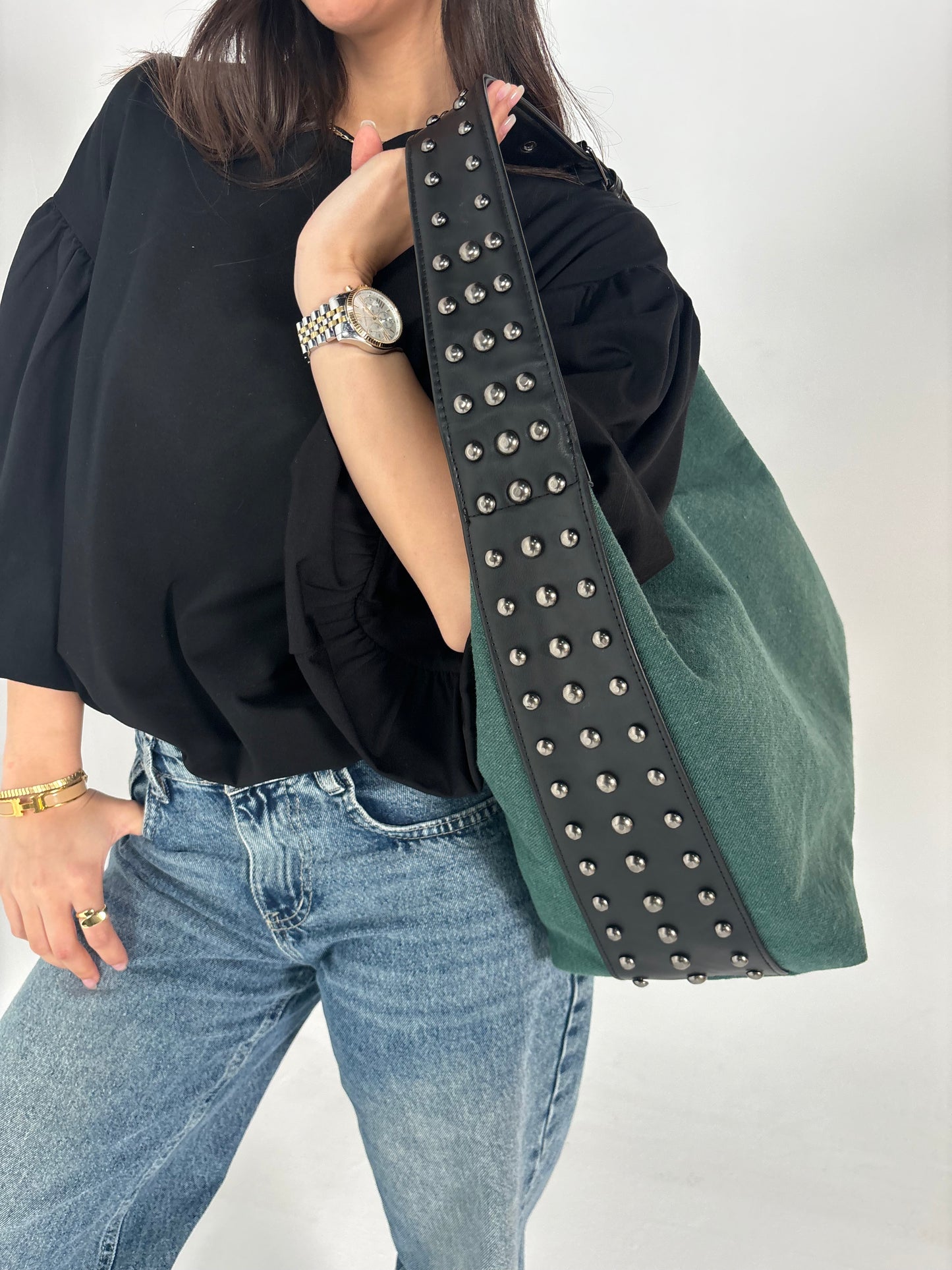 Kamara Grande studs - Olive