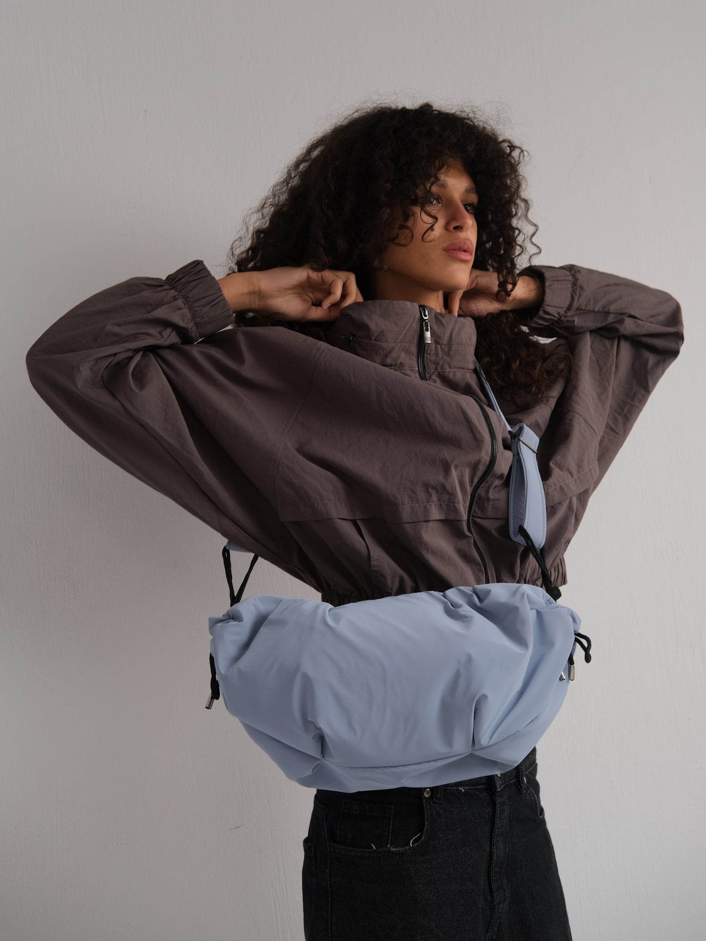 Medium String Bag - Light blue