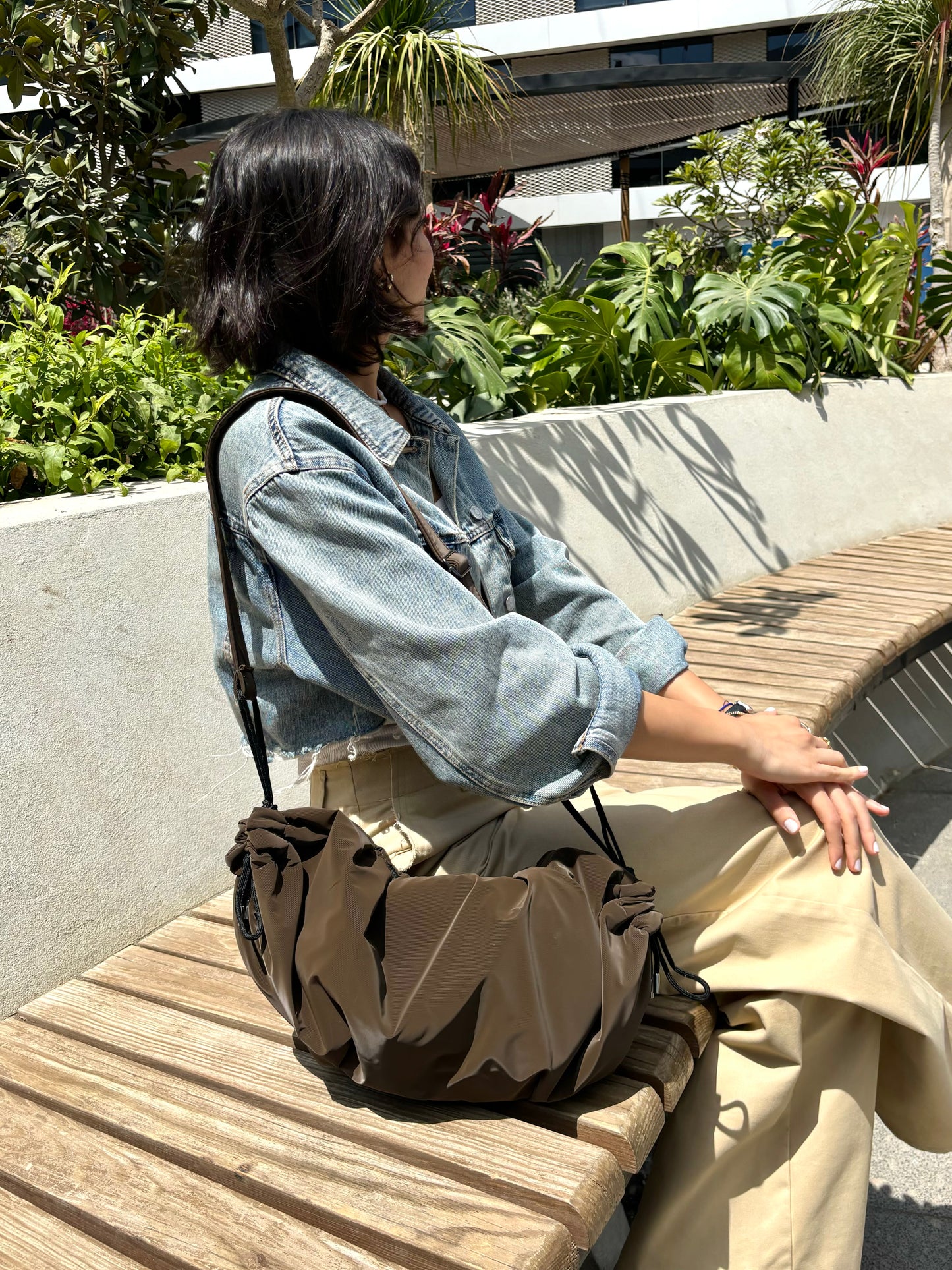 Medium String Bag - Brown