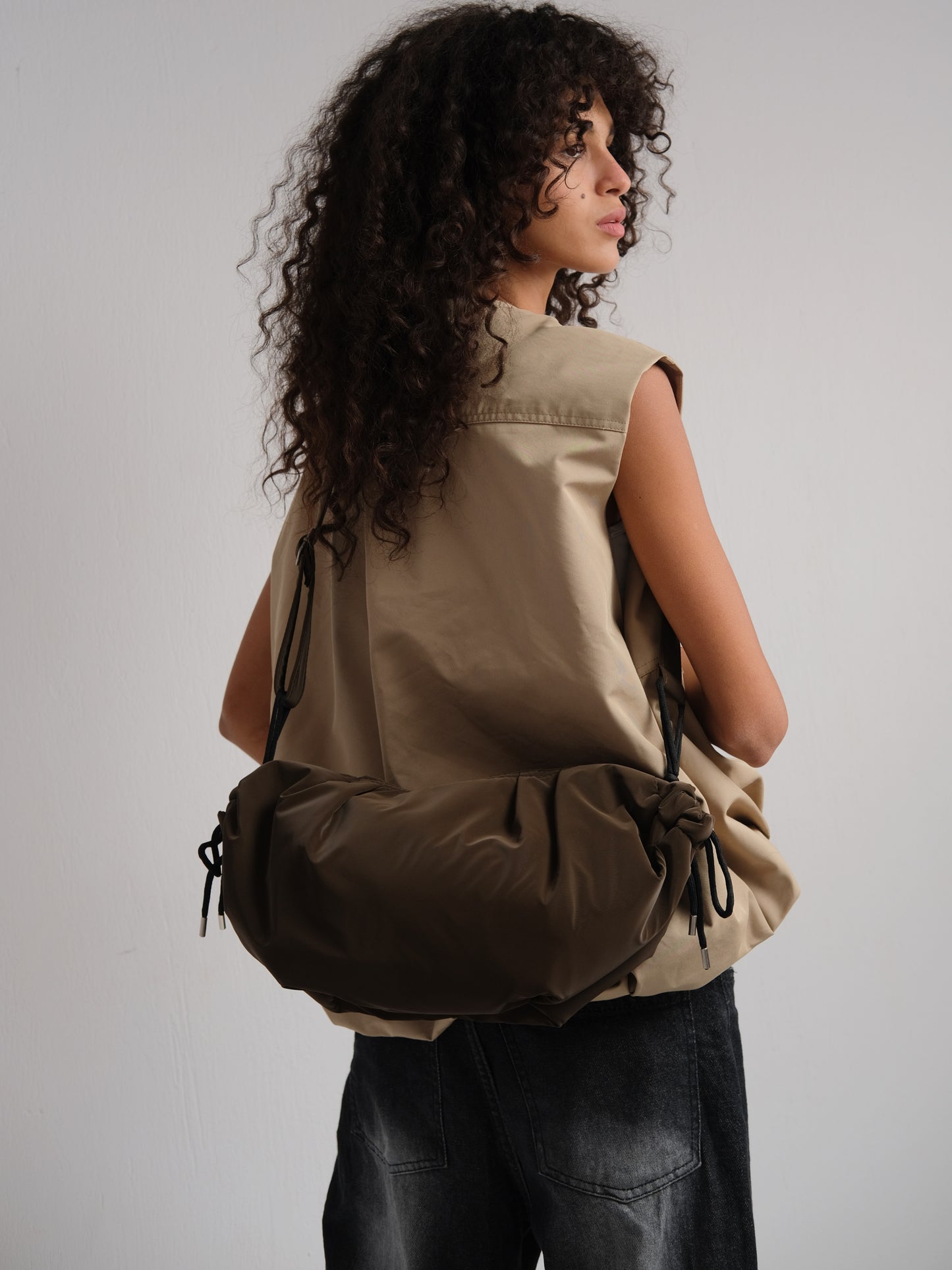 Medium String Bag - Brown