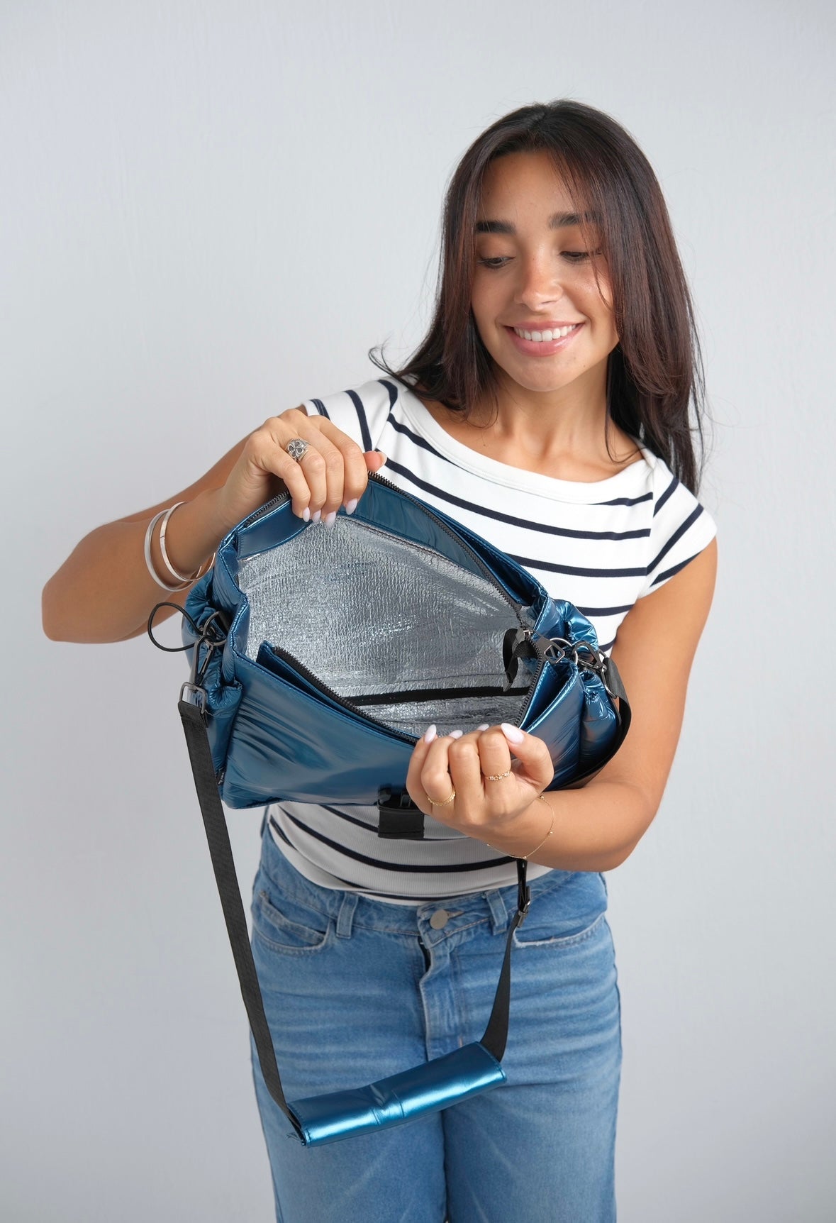 Lunch bag - Metallic Blue