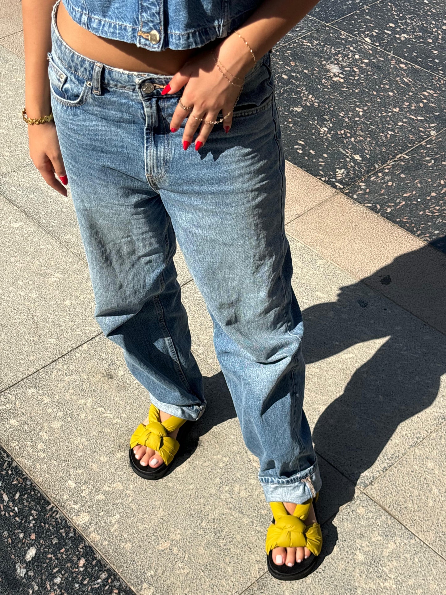 Puffed Sandals - Mustard