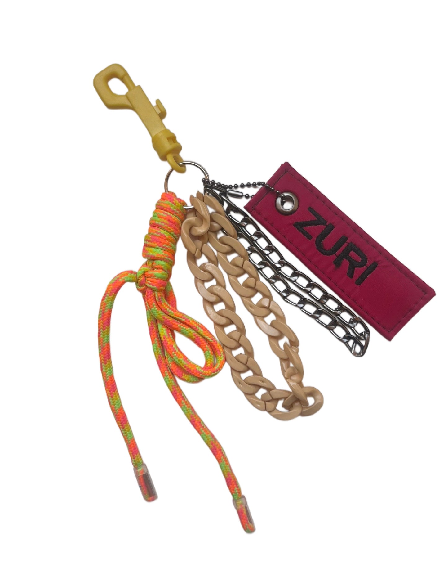 Bag charm - Fuchsia x orange
