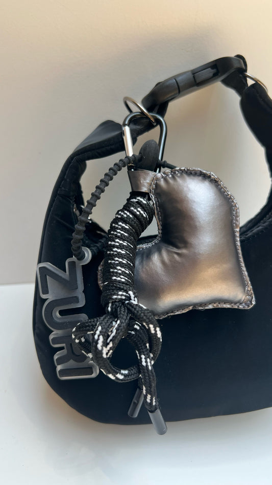 Heart charm - Dark silver