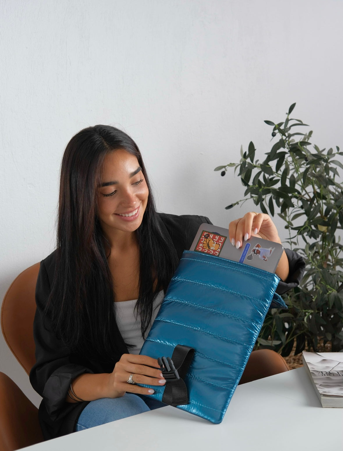 Laptop sleeve mini - Metallic Blue