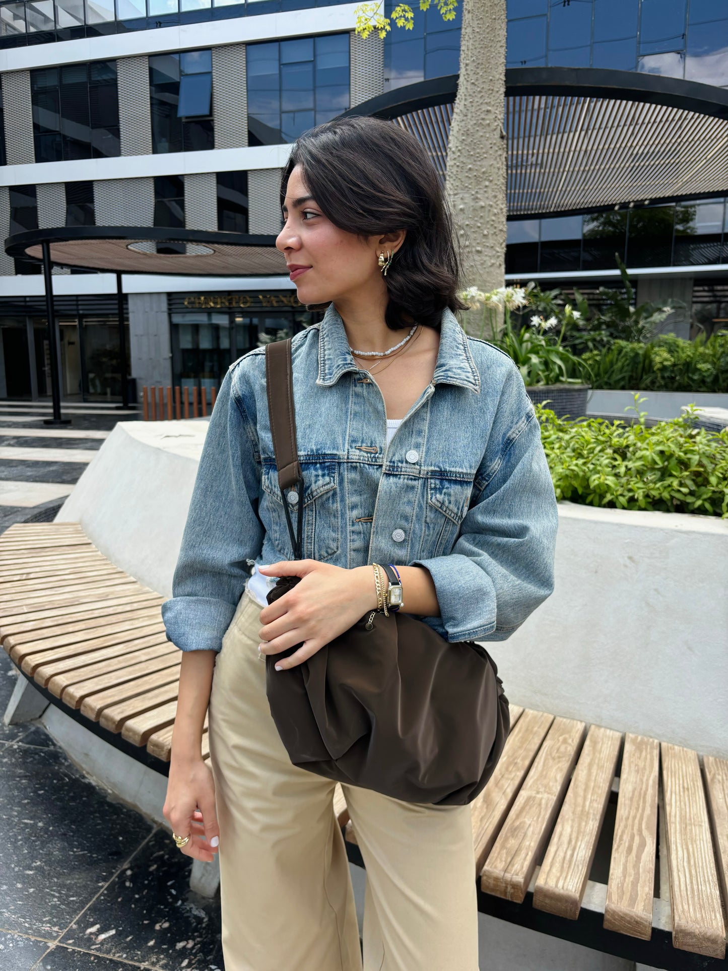 Medium String Bag - Brown