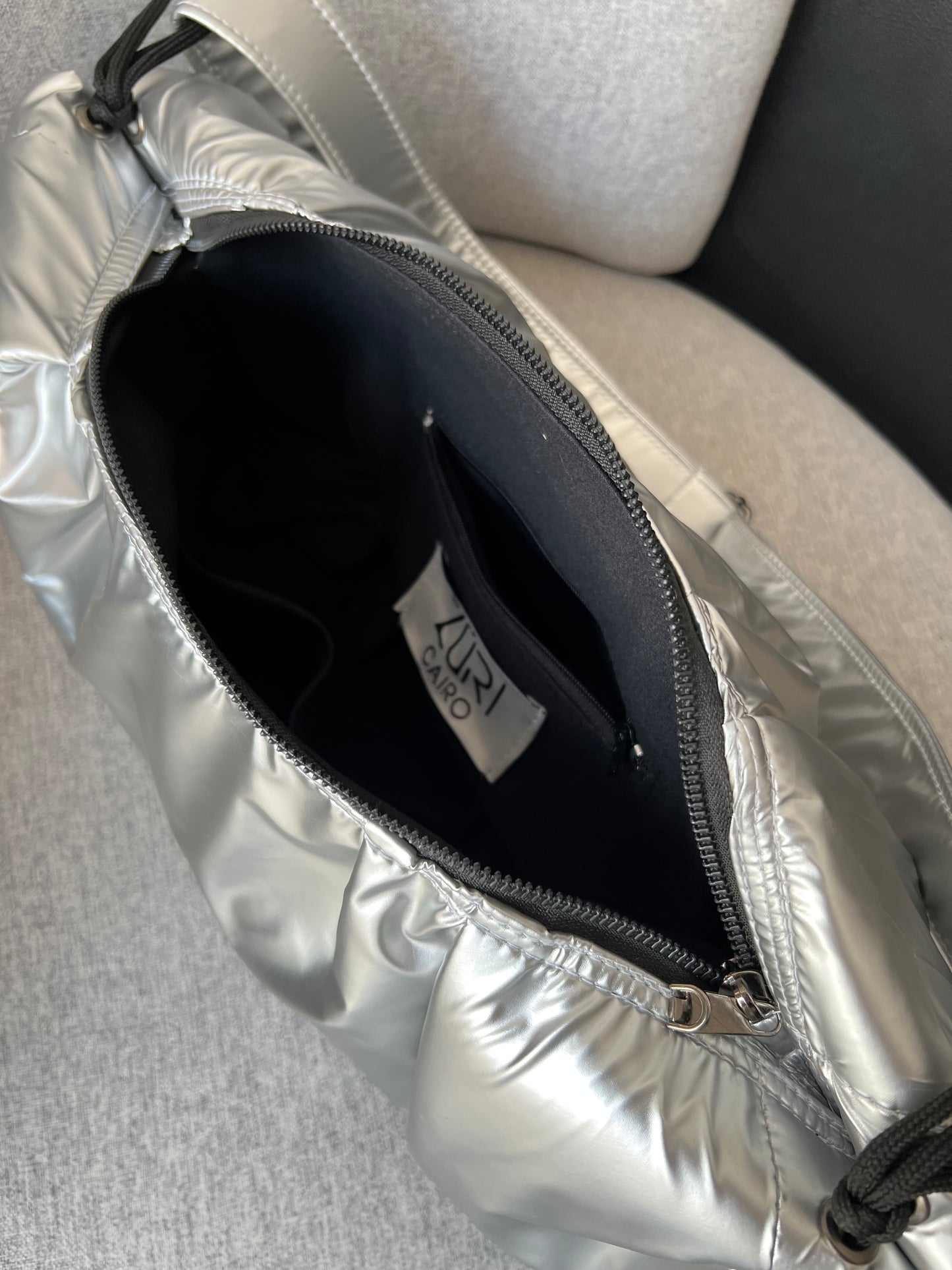 Medium String bag - Pop silver