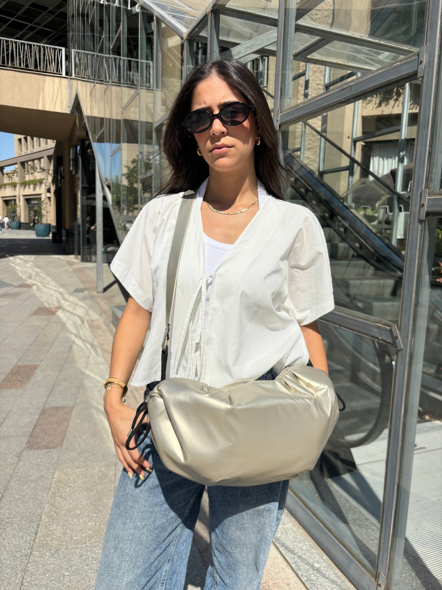 Medium String Bag - Light gold