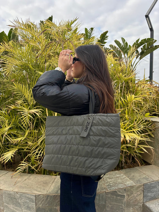 Puffer Handbag - Grey