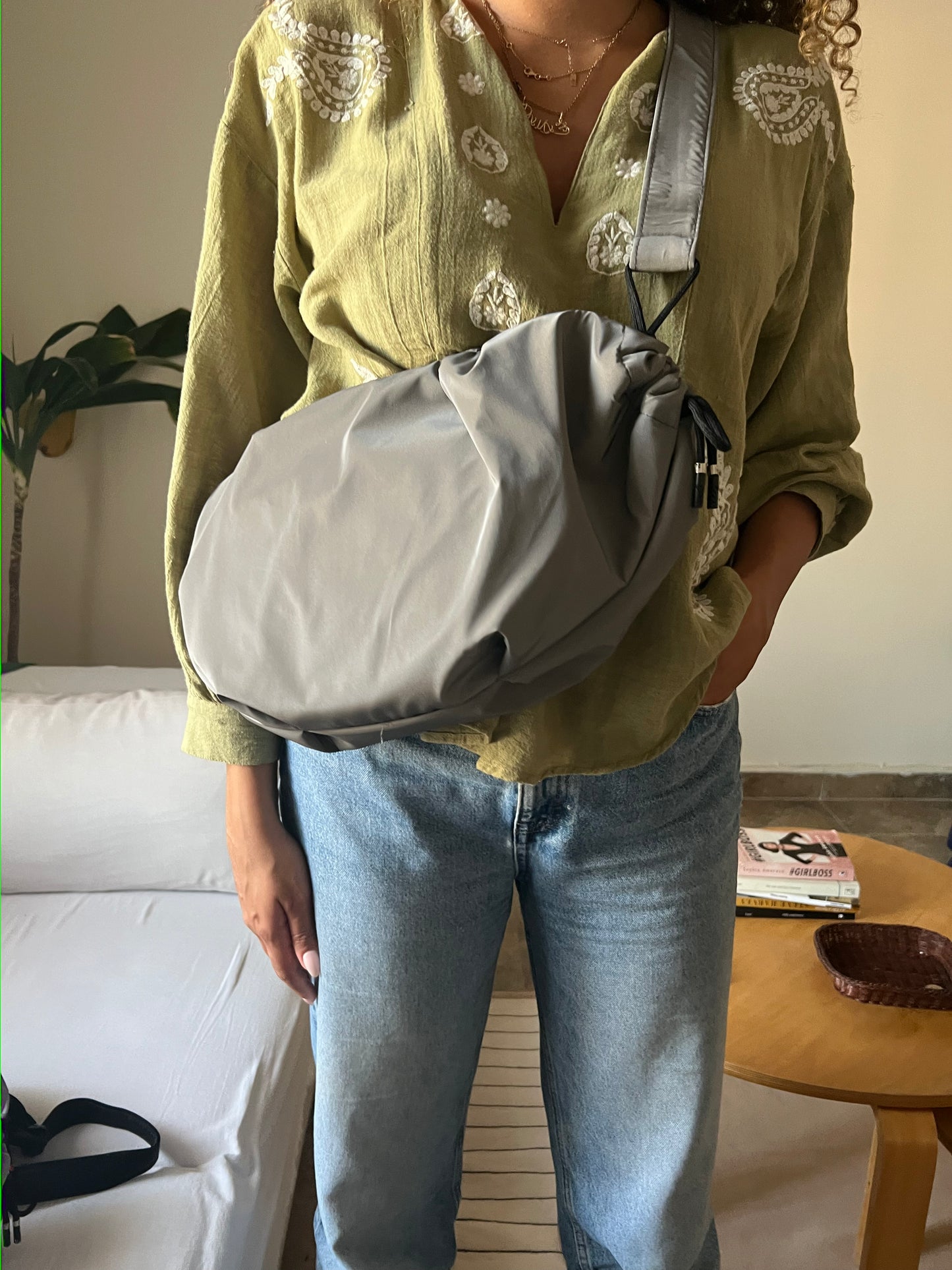 Medium String Bag - Grey