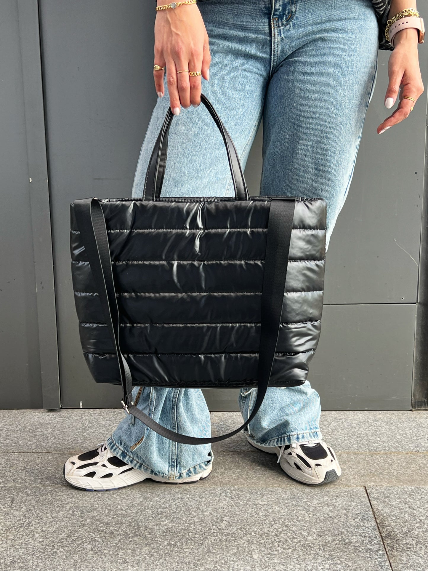 Puffer Handbag - Black