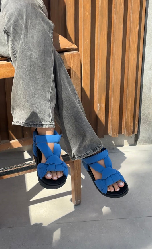 Puffed Sandals - Blue