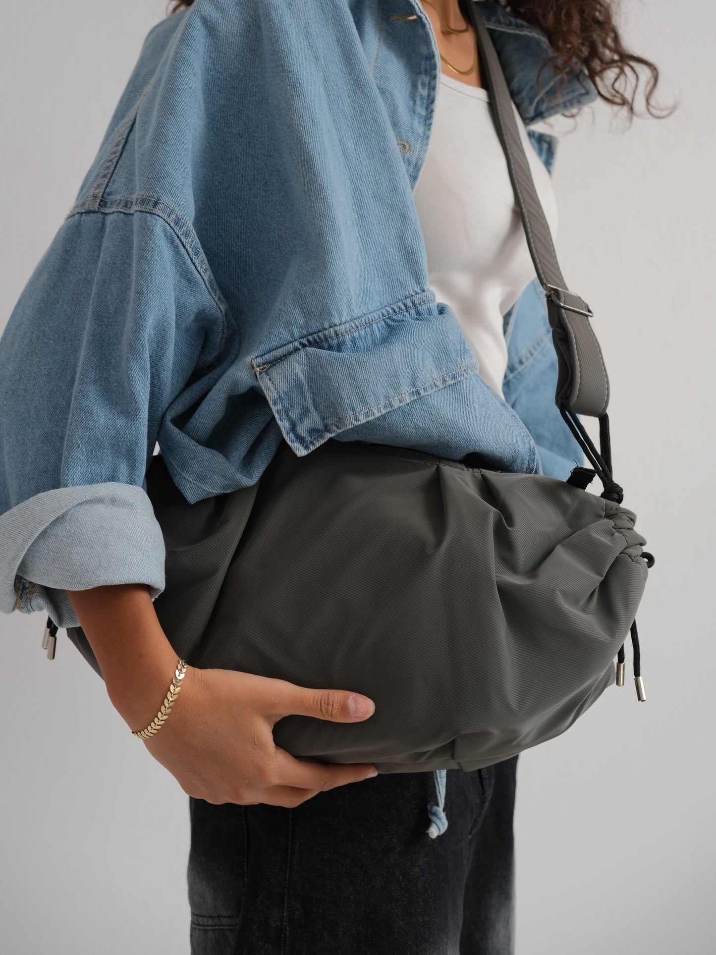 Medium String Bag - Dark Grey