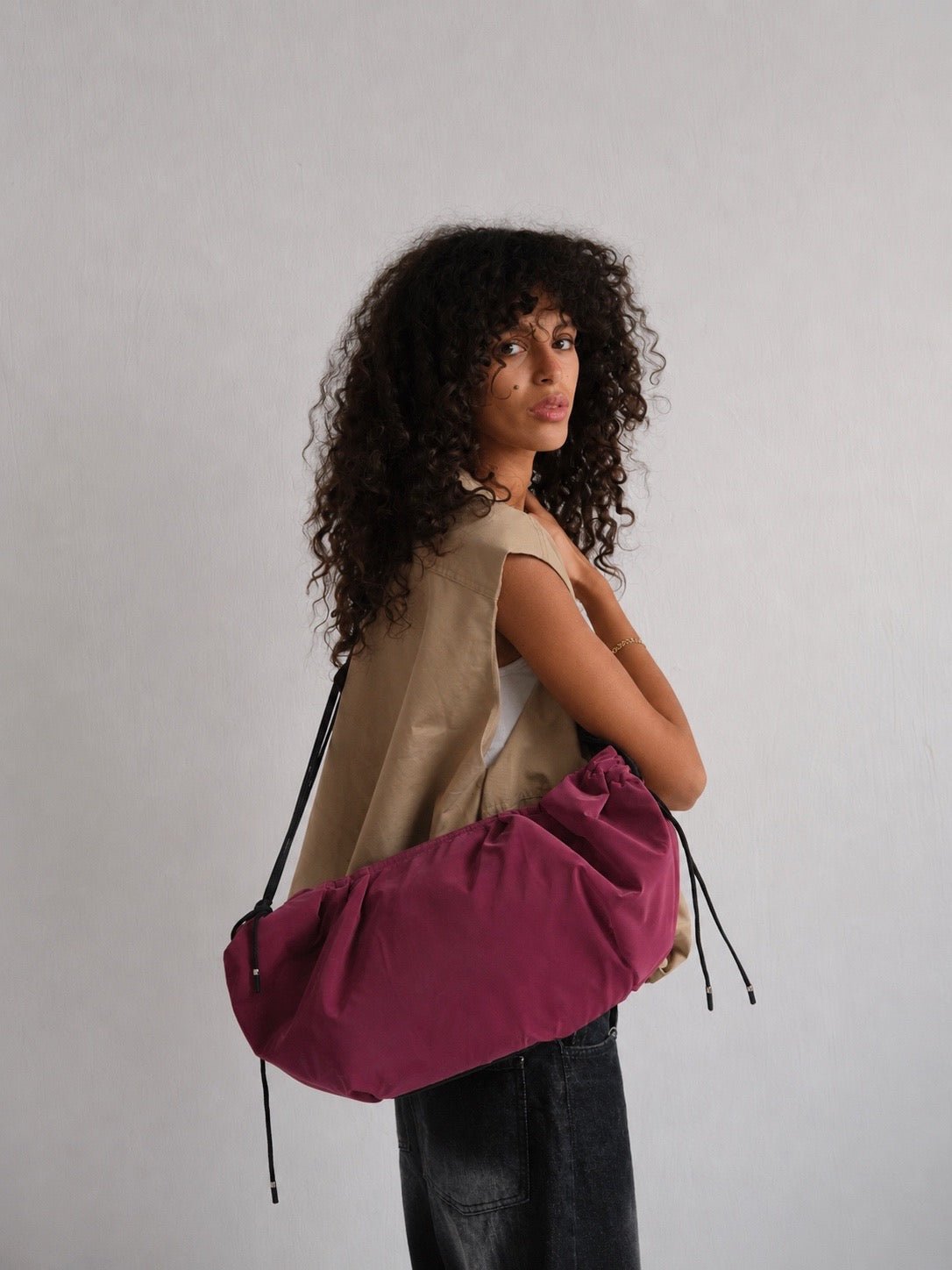 Large string bag - Burgundy