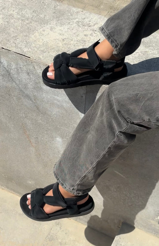 Puffed Sandals - Black