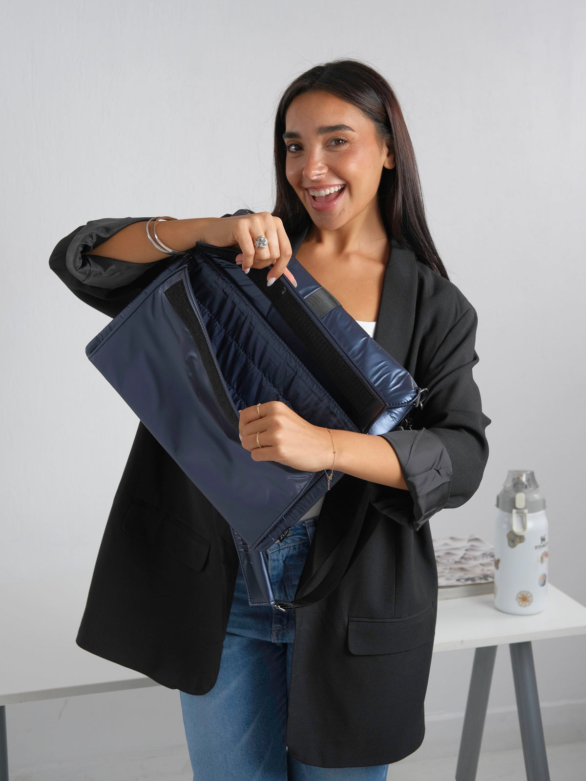 Laptop bag - Metallic Navy blue