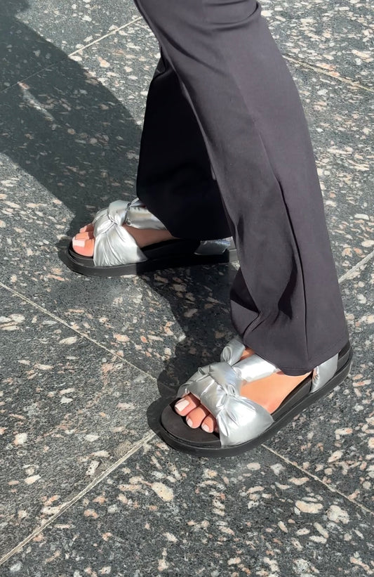 Puffed Sandals - Silver