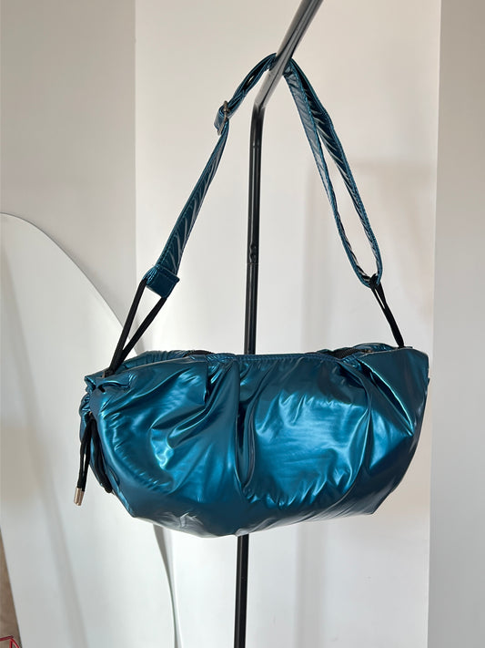 Metallic blue Medium String Bag