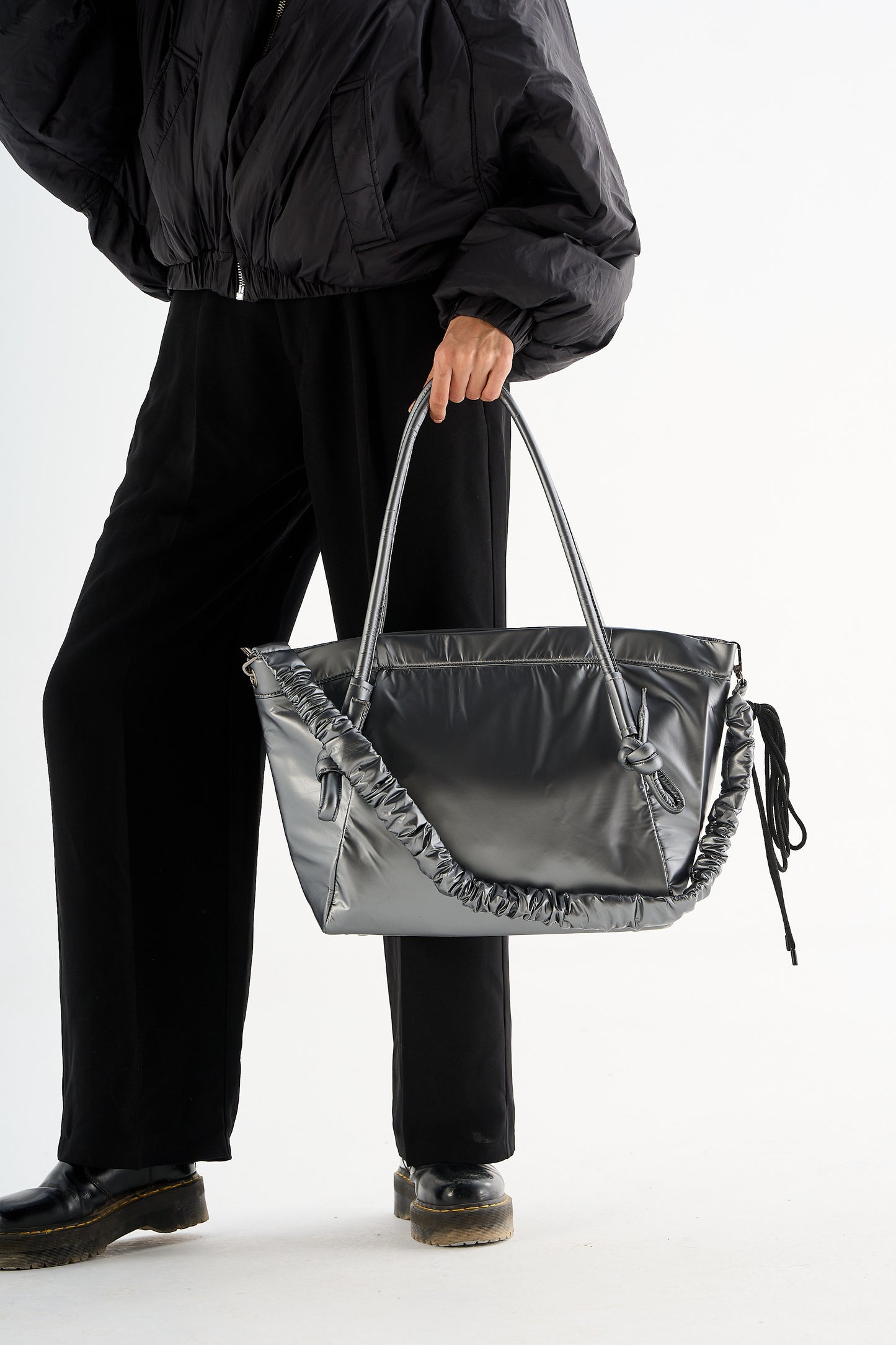 Via Tote - Dark Silver