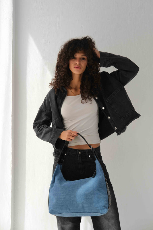 Kamara Grande studs - Dark denim