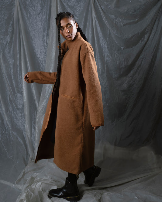 Brown fleece coat