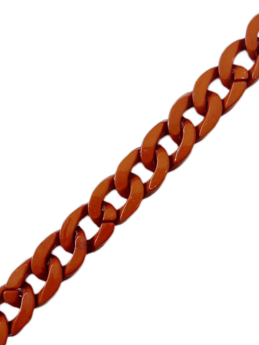 Deep orange plastic chain