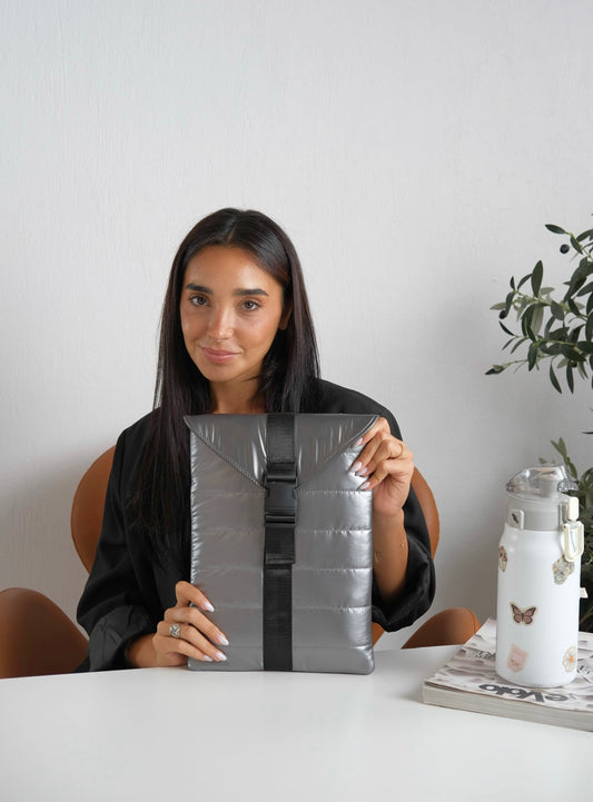 Laptop sleeve mini - Metallic Silver
