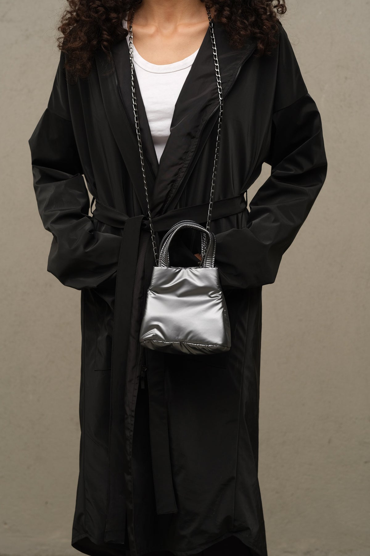 Micro bag dark silver