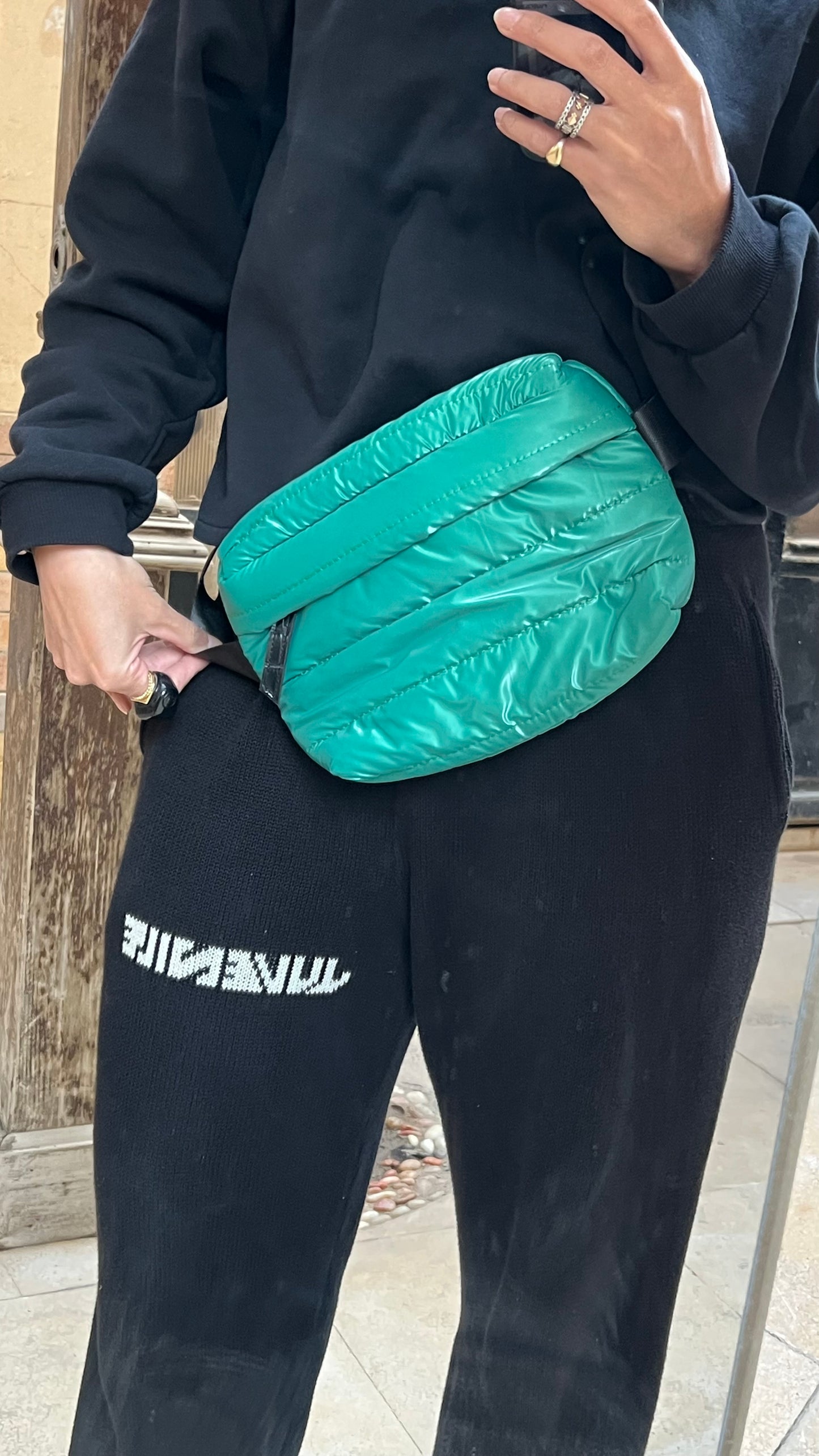 QUAD GREEN WAIST BAG