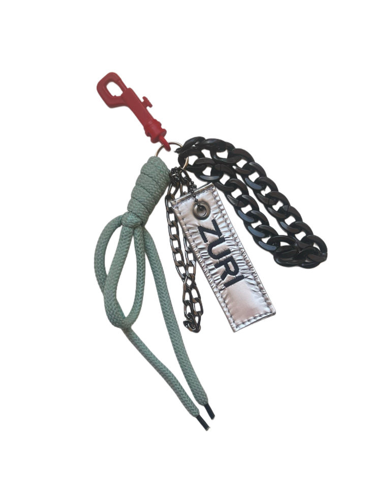 Bag charm - Mint x silver