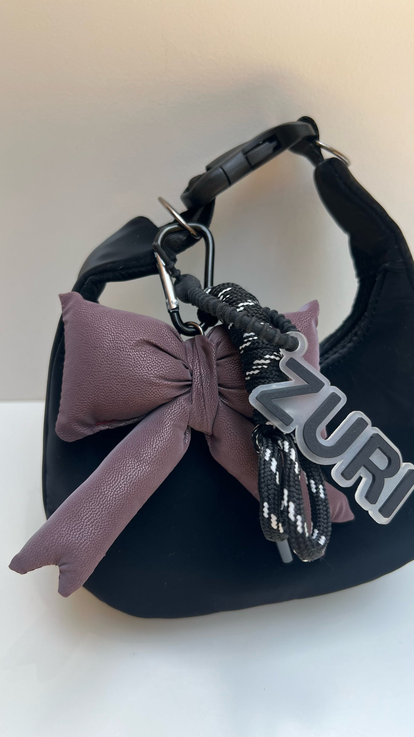 Ribbon charm - Deep burgundy