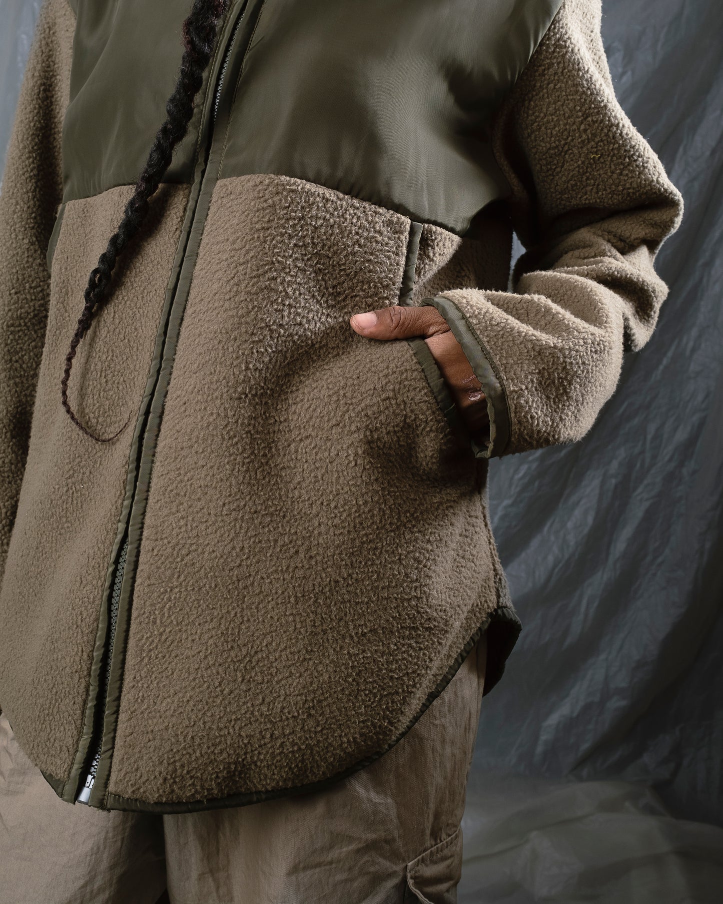 Waterproof - Fleece olive jacket