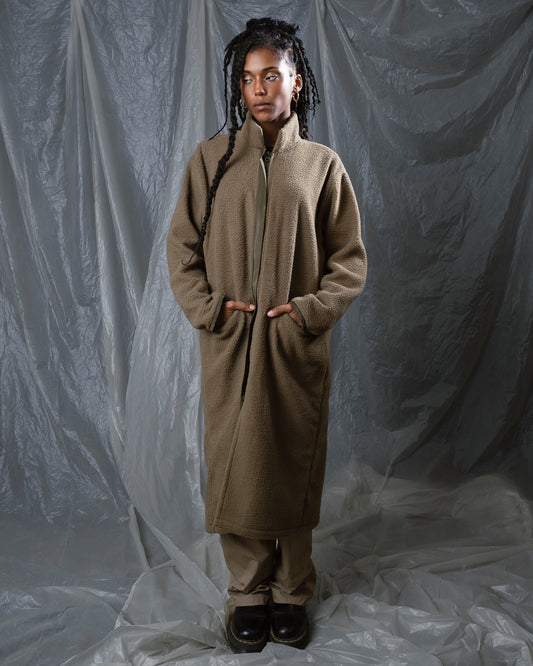 Olive fleece coat