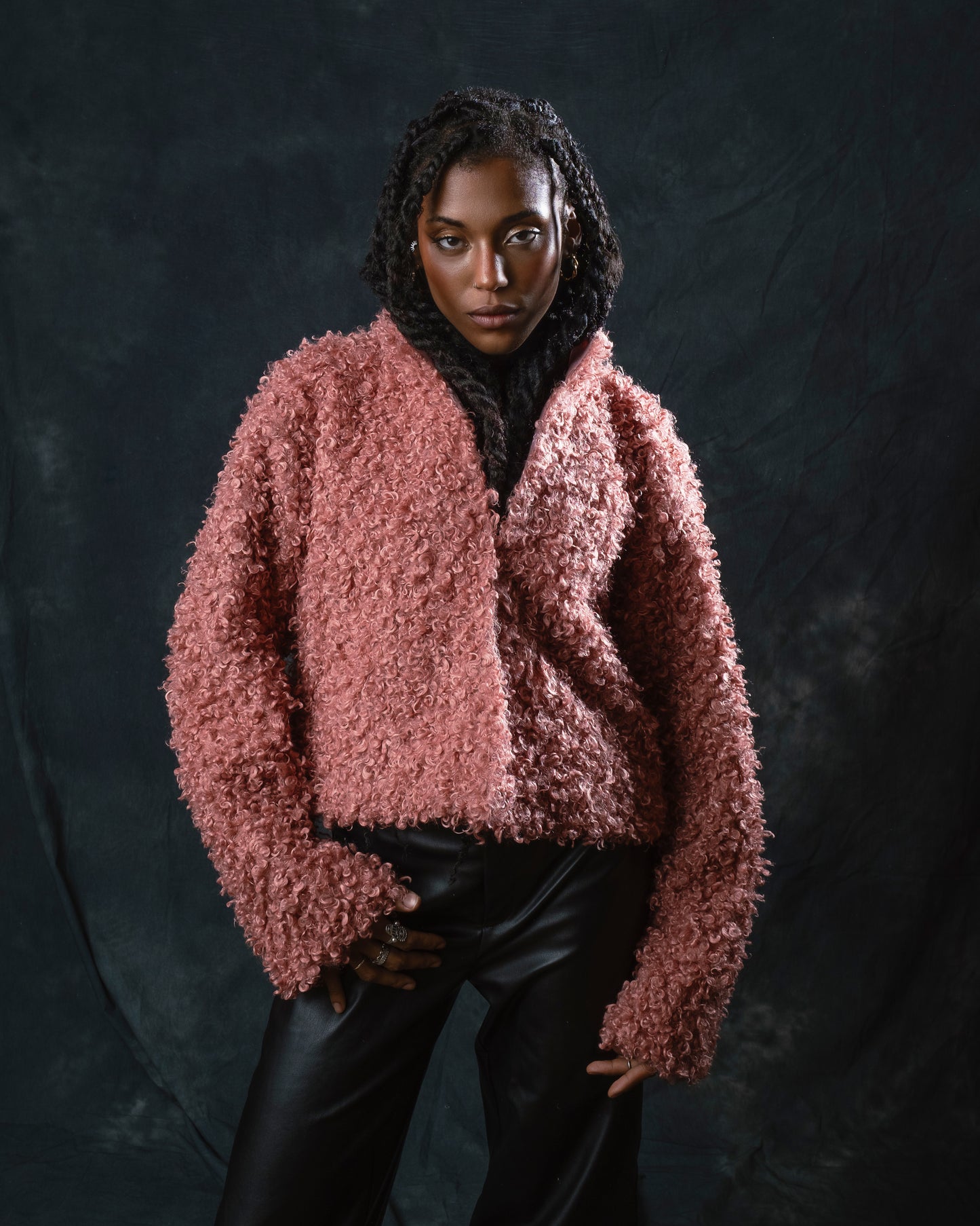 Kashmir fur cropped jacket