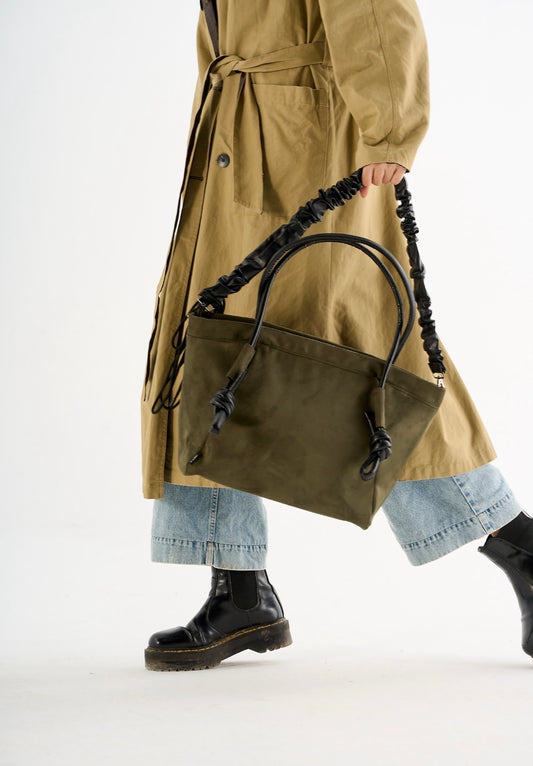 Via Tote - Olive Suede