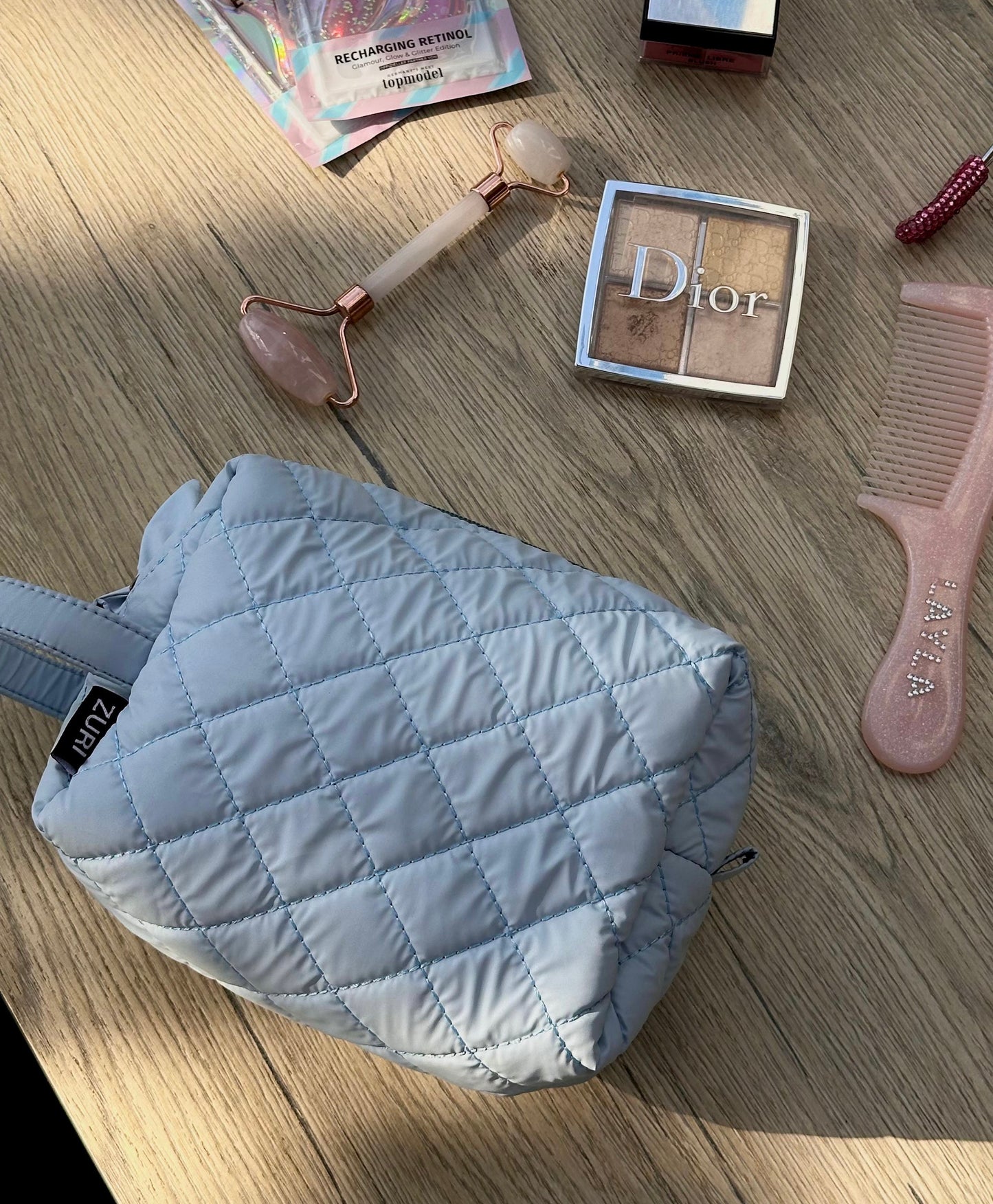 Box Makeup Pouch - Light Blue