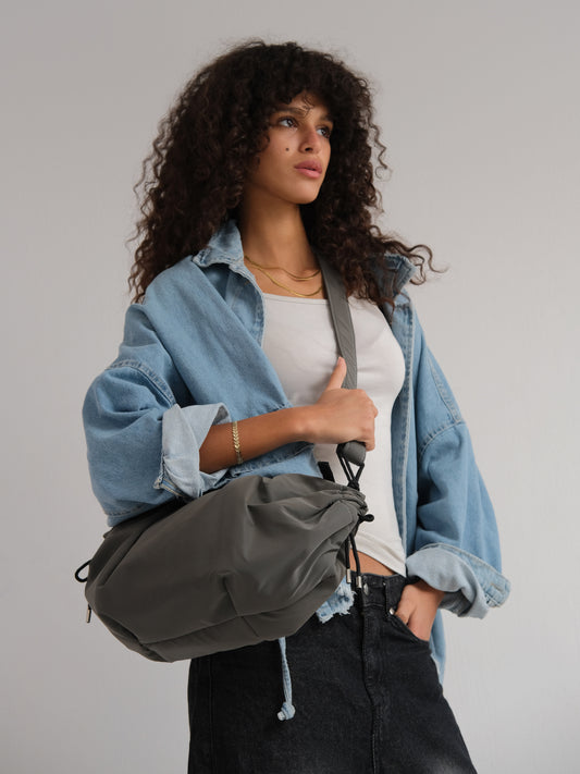 Medium String Bag - Dark Grey