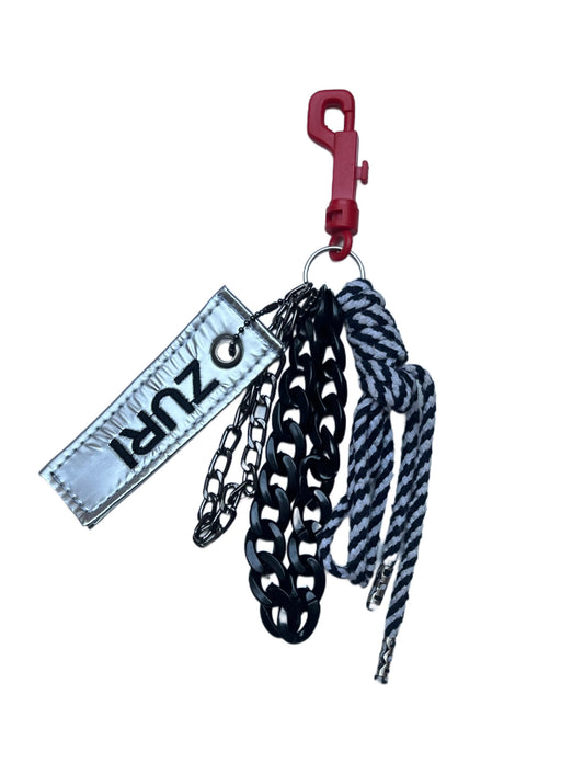 Bag charm - Silver x Black