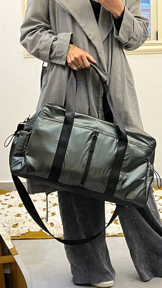 Luna Duffle- Metallic olive