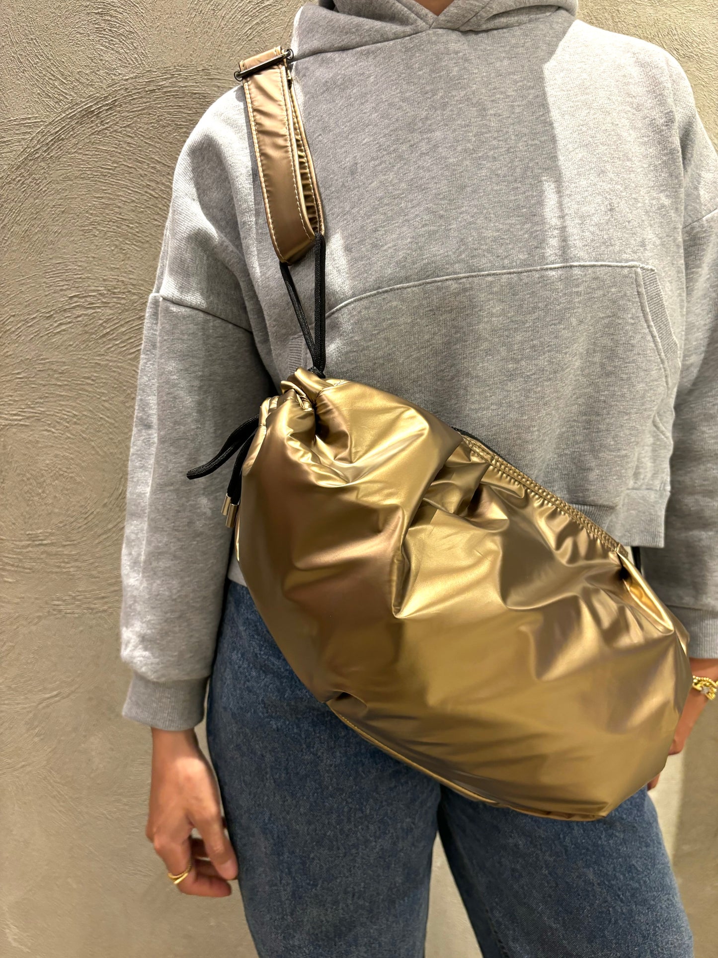 Gold Medium String Bag