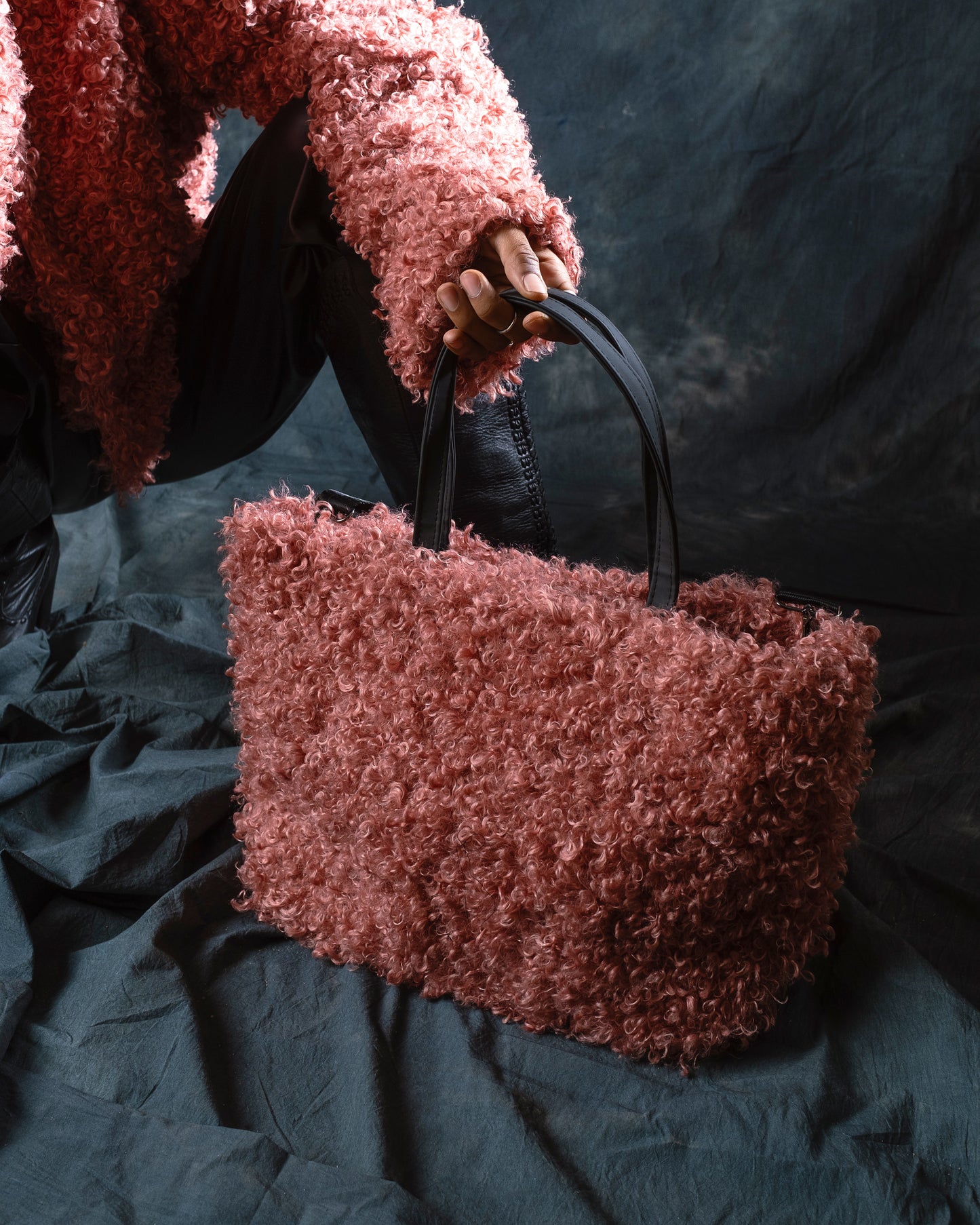 Fur kashmir large handbag