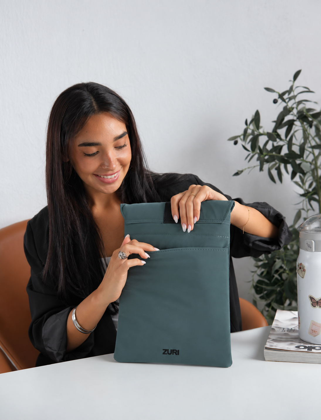 Laptop sleeve mini - Teal green