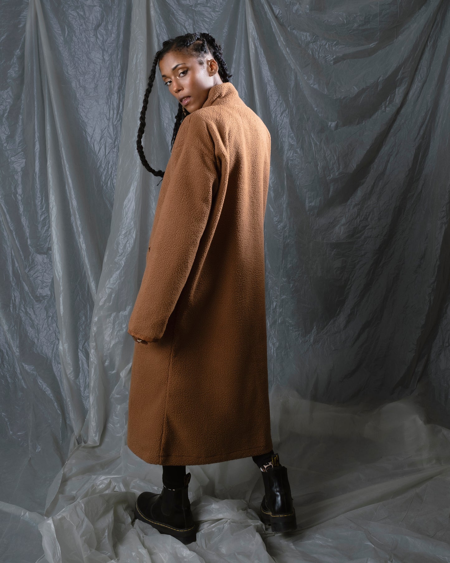 Brown fleece coat